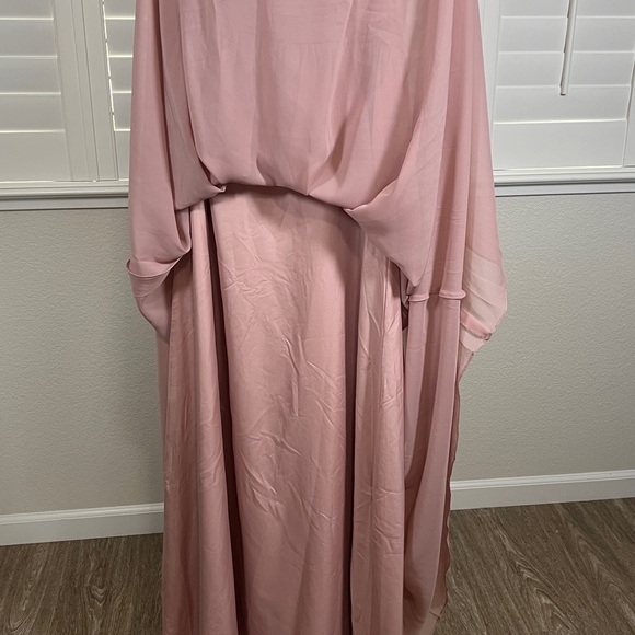 Bridal Bridesmaid Wedding Guest Elegant Rose Pink One-Shoulder Dress - Picture 7 of 7